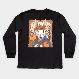 Pumpkin Day Halloween Bunny Rabbit Adoption Cute Flemish Giant Rabbit Mom Kids Long Sleeve T-Shirt